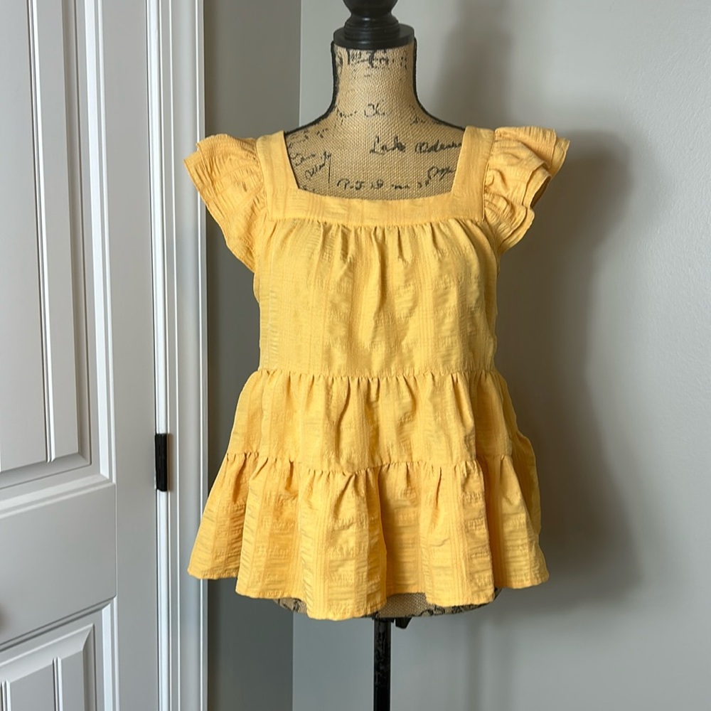 Yellow Ruffled Women's Top